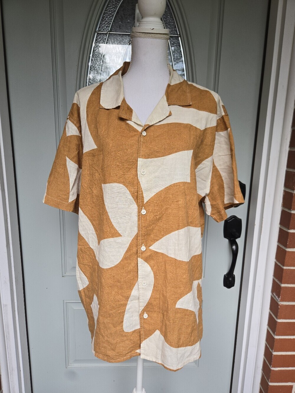 Original Use Geometric Linen Shirt